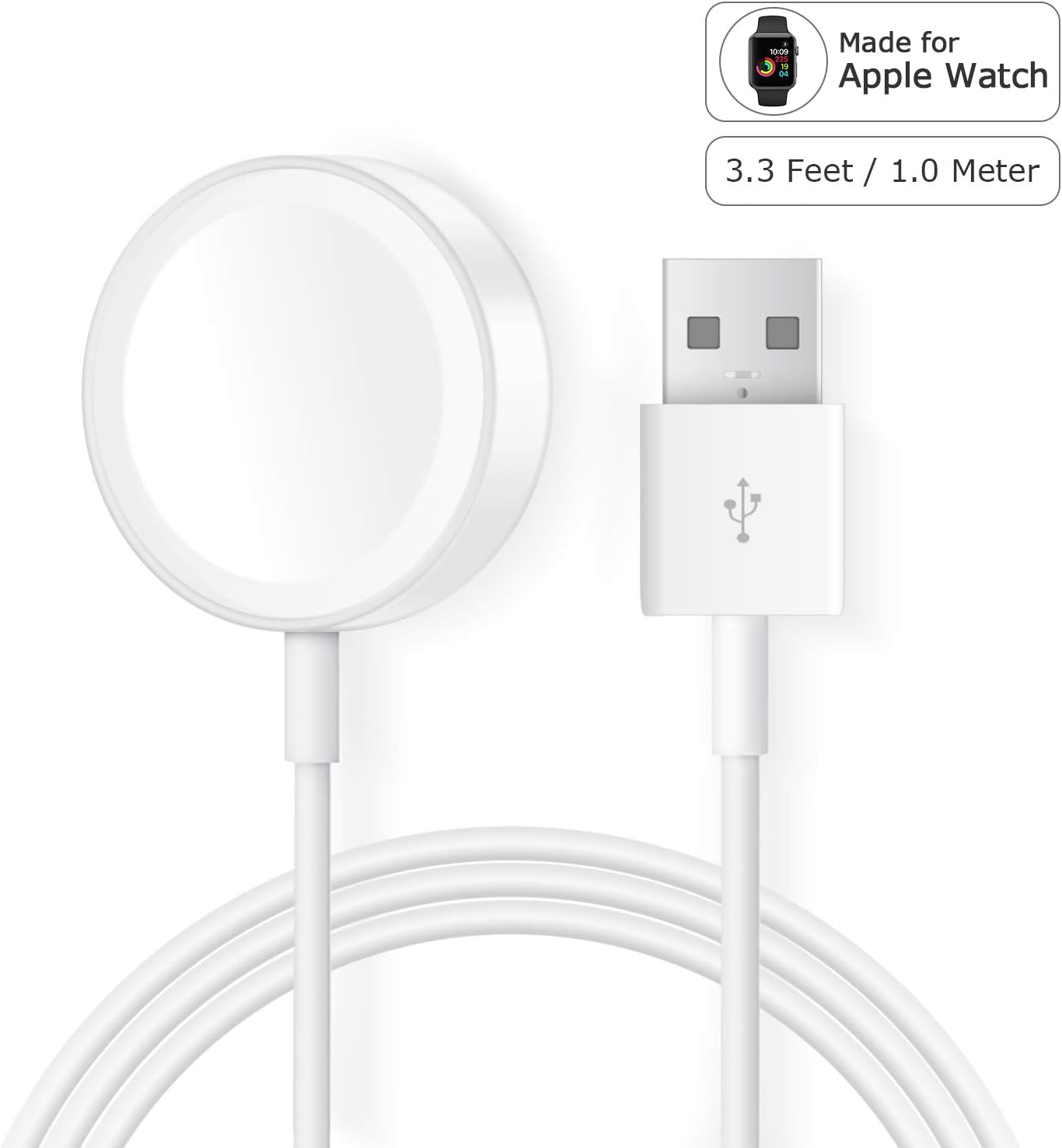 Apple Watch Charger, iWatch Charger Replacement Charging Cable,Magnetic Wireless Portable Charger Pad 3.3 ft/1.0m Charging Cable Cord Compatible with Apple Watch Series4 3 2 1 for All 38mm 42mm iWatch