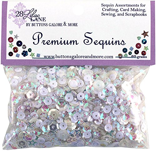 Buttons Galore PS724 20g Marshmallow 28 Lilac Lane Premium Sequins, Multicolor