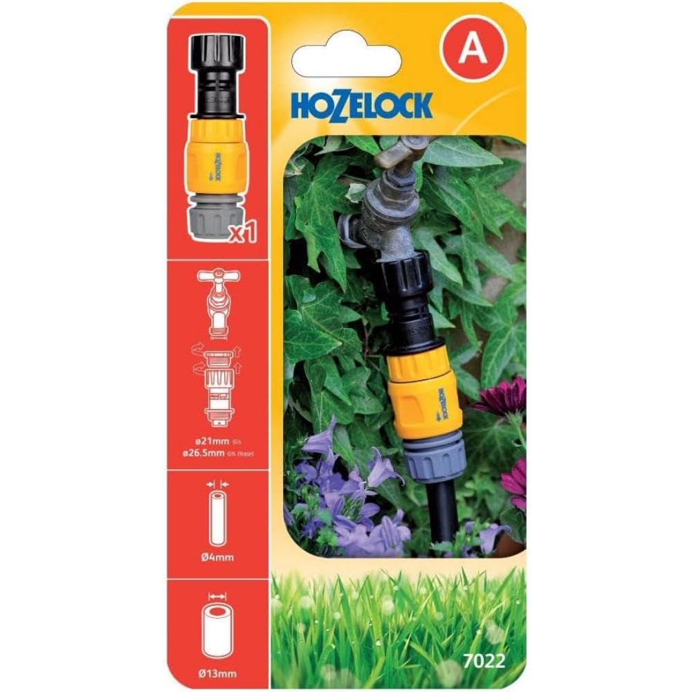 HOZELOCK - Micro Irrigation Pressure Regulator : Reduces Tap Water Pressure to 1.5 Bar for Optimum Performance, Place on Tap, Compatible Ø 21mm (1/2") Ø 26.5mm (3/4") Tap [7022 0001]