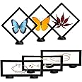 EsLuker.ly Set of 6 3D Floating Frame Display Case, Floating Display Holder Stand Transparent PE Jewelry Storage Box for Neck