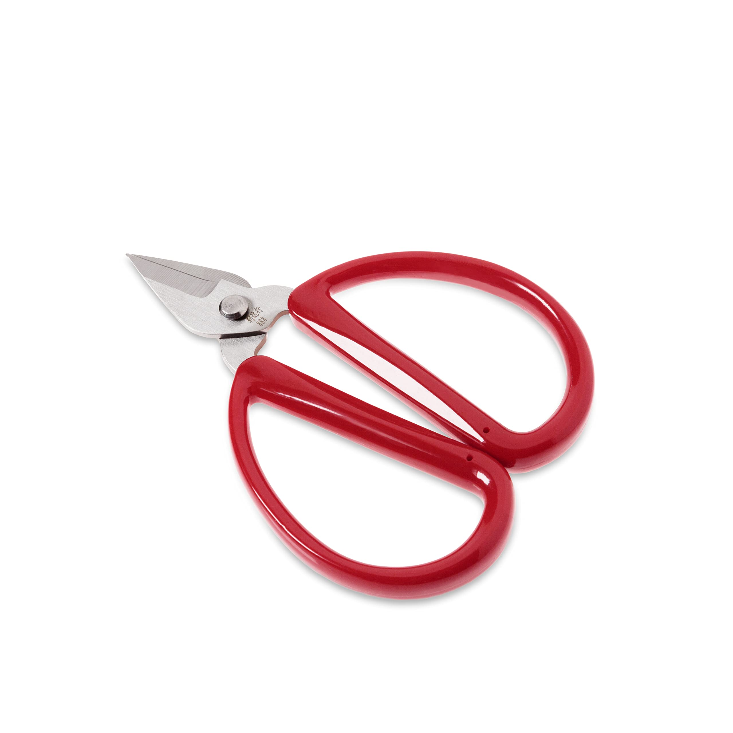 R&R SHOP - 12 cm Precision Steel Scissors, with Wide Handle and Small Blade for Maximum Precision and Cutting Force, Red