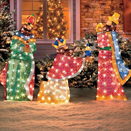 Improvements Lighted Shimmering Outdoor Nativity Set Christmas