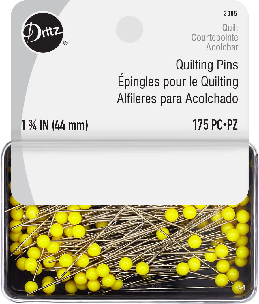 Dritz 3005 Quilting Pins, 1-3/4-Inch, Yellow (175-Count)