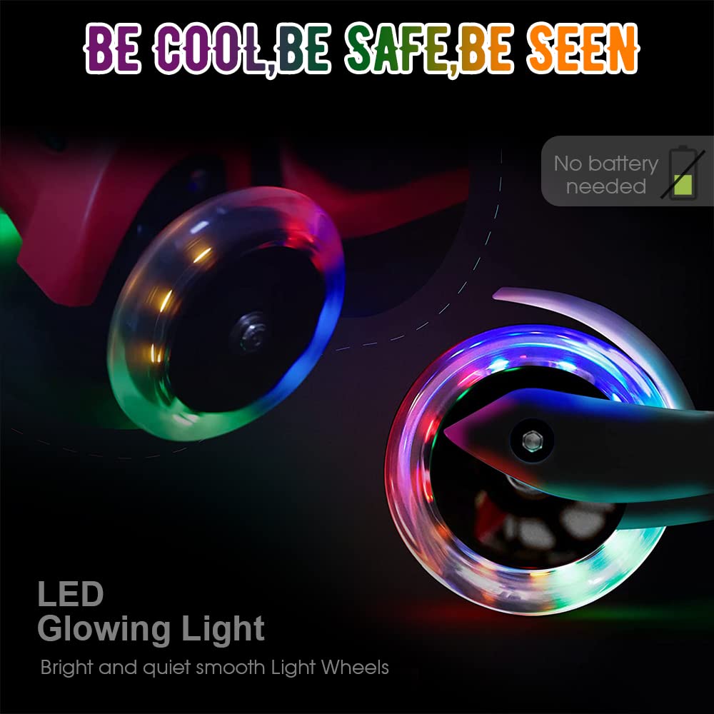 Light Up 100mm Scooter Parts - Bright Kick Scooter Replacement Pair - Smooth Bearing Installed