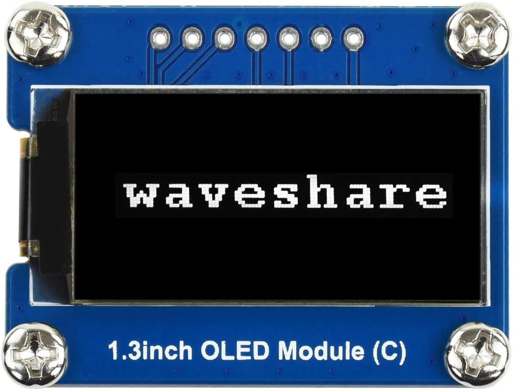 Waveshare 1.3inch OLED Display Module Black/White Display Color 64×128 Resolution Embedded SH1107 Driver with SPI / I2C Interface