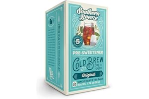 Southern Breeze Cold Brew Sweet Tea Original Iced Tea with Black Tea and Zero Carbs Zero Sugar, 20 Individually Wrapped Tea Bags Southern Sweet Tea Iced Tea Beverage