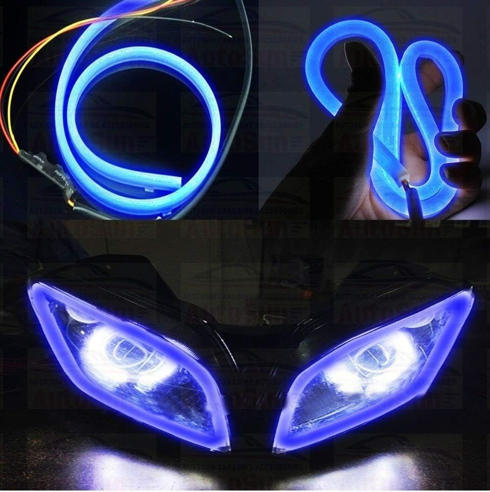AutoSun Custom Shape Motorcycle Daytime Running Light for All Bikes (Blue)