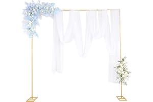 SuuWoee Wedding Arch Backdrop Stand,10x10Ft Adjustable Backdrop Stand Heavy, Gold Balloon Arch Stand,Backdrop Stand Kit for Ceremony Birthday Party Celebration Baby Shower Candy Tables Anniversary