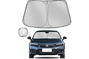 Fonowka Windshield Sun Shade for Honda Civic 2022 2023 2024 2025 Foldable Sun Sunshade for Car Front Window Blocks UV Rays and Heat Automotive Interior Protector Custom Fit Accessories
