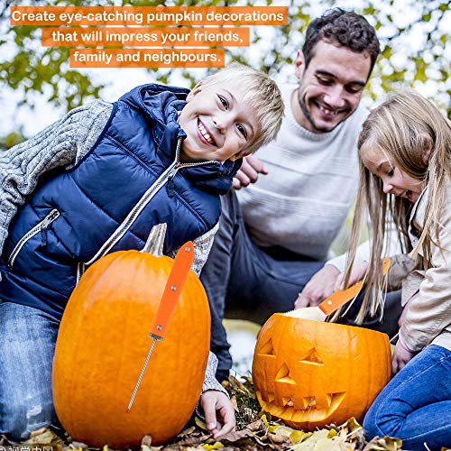 CPPSLEE Pumpkin Carving Kit - Heavy Duty Stainless Steel Professional Pumpkin Carving Tools Set for Halloween Jack-O-Lantern Sculpting Halloween Decorations(4Pcs Set)
