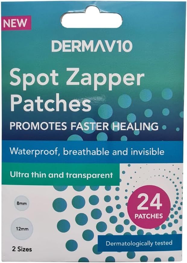 Derma V10 Spot Zapper Patches 24 Hydrocolloid Blemish Pimples Waterproof