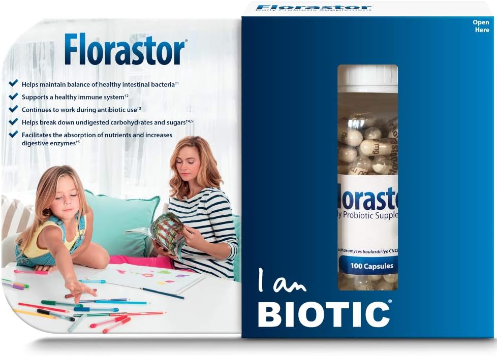 Florastor Daily Probiotic Supplement for Men & Women, 250 mg, 100 Capsules: Health & Personal Care