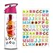 DIY Fruit Infuser Water Bottle 25 oz Detox Flip-Top Leak Proof BPA-Free Tritan with Recipe Book Birthday Gifts for Women Pink