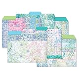 24 Floral Fun File Folder Value Pack - Set of 24 (6 Designs) 1/3 Cut Staggered Tabs, Letter-Size Designed Folders
