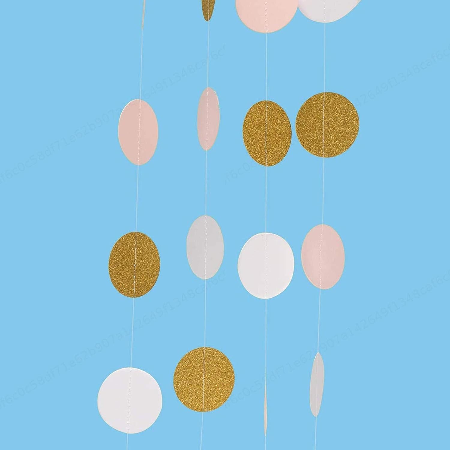 Hogar y cocina LAQI Rosa Blanco y Oro Brillo círculo Lunares Papel