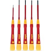 Wiha 32085 PicoFinish Insulated Precision Screwdriver Set, 5-Piece Kit | 1000V VDE certified, PicoFinish precision grip, hex torque control, tested to 10,000 volts, made in Germany