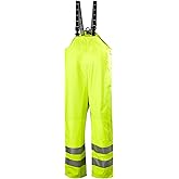 Helly-Hansen Workwear Alta Waterproof Hi-Vis Bib Overalls for Men - Durable Lightweight Polyurethane-Coated Polyester