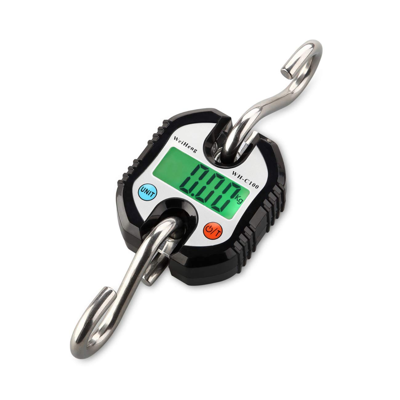 Fdit Digital Professional Portable Crane 150 Kg Lcd Digital Electronic Hook Hanging Scales Loop Weighing Balance for Home Farm Factory Hunting Outdoor(Black)
