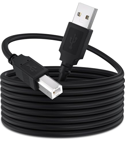 25x USB 2.0 A To B High Speed Printer Scanner Cables - 3ft Premium Black Cords (2,000+ Sold)
