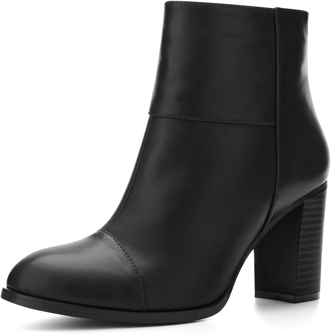 black booties with block heel