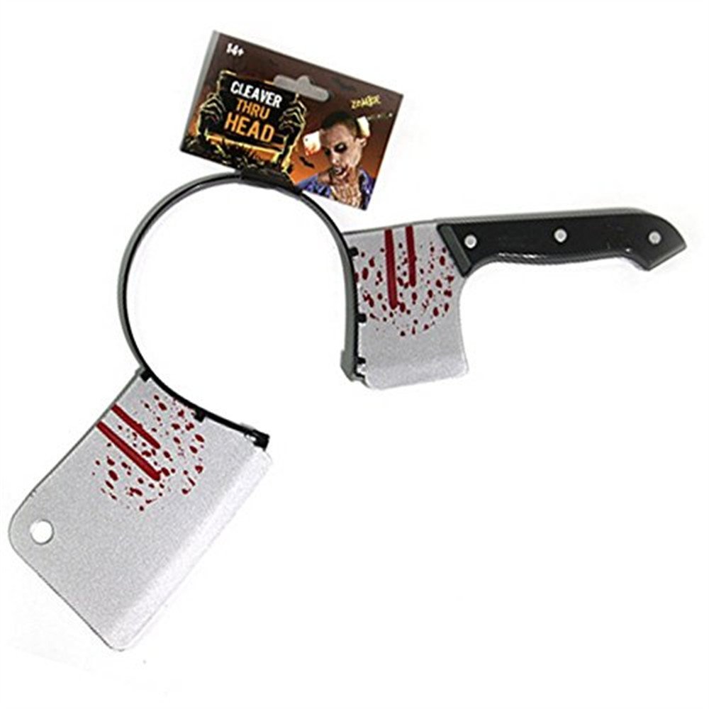 sweenaly Knife Headband Bloody Cleaver Headband Bloody Horror Props Funny accessory Halloween Cosplay (Kitchen Knife)