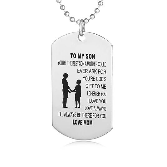 Dog Tags for Son From Mom Boys Necklaces for Kids Air Force Pendants Military Stainless Chains Love Gift