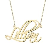 UMAGICBOX Personalized Lillian Name Necklace 18K