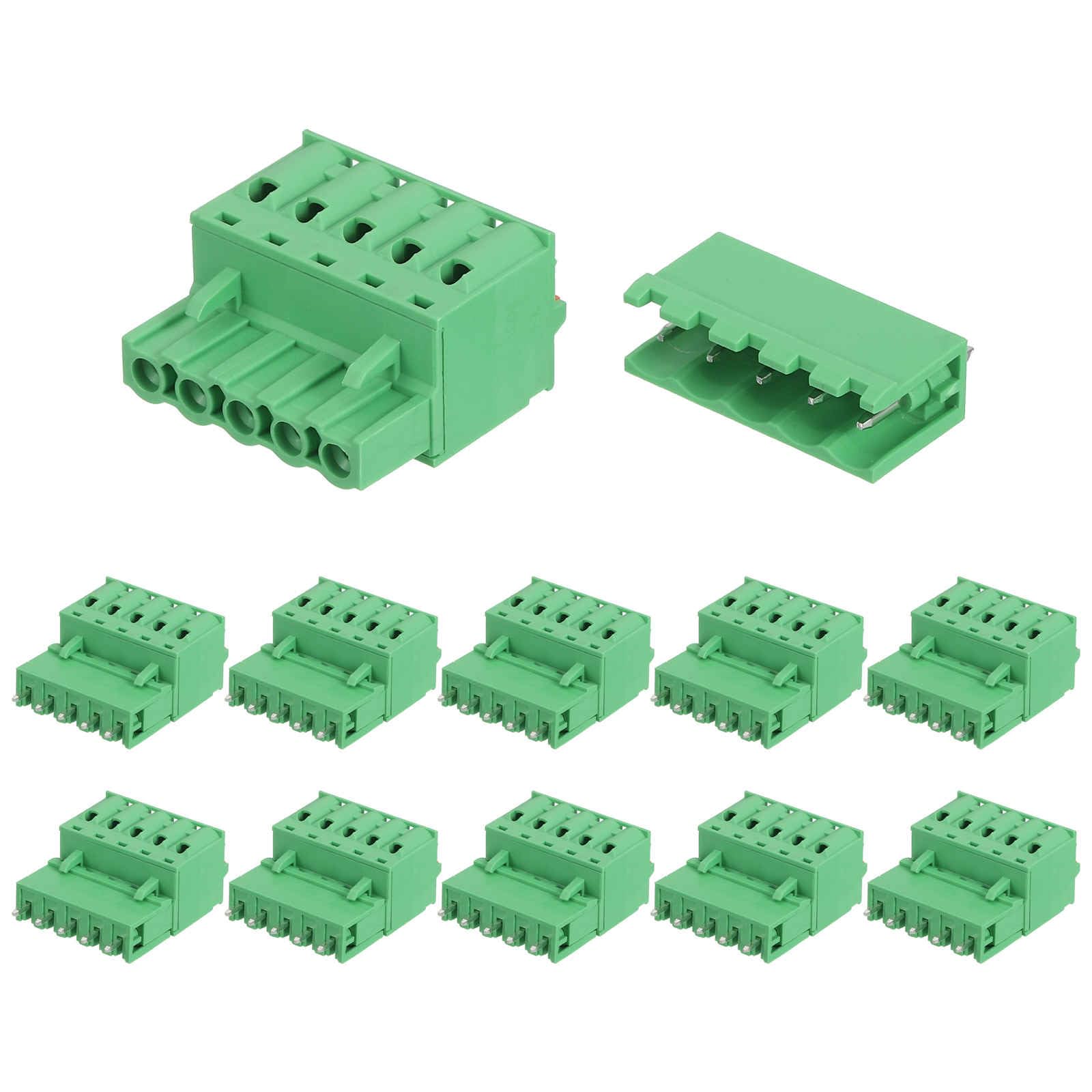 Photo 1 of MECCANIXITY 10 Set 5-Pin 5.08mm/0.2" Pitch PCB Mount Screw Terminal Block Connectors Straight No Soldering 2EDGKD Male & Female Connectors Plug for 28-10AWG