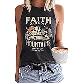 Faith Can Move Mountains Matthew Tank Tops Women Outdoor Hiking Shirt Tops Adventure Sleeveless Camping Tank Tops