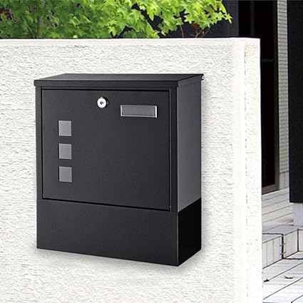 BONADE Briefkasten Wandbriefkasten Postkasten, mit Zeitungsrolle und Zeitungsfach Namensschild, 34x30,5x10 cm Postkasten Wand