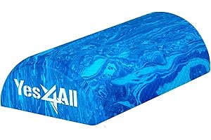 Yes4All EVA Firm Foam Roller for Stretching, Half Yoga Back Roller for Muscle Massage for Pilates, Yoga, Balance & Exercises 