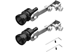 Fogfar 2 PCS Car Turbo Whistle Exhaust Pipe Sounder, Car Blow Valve Tip Metal Simulation Muffler, Sound Wave Imitator Booster, Universal Modification Accessories for Most Cars Motorcycles (Black #M)