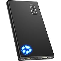INIU Portable Charger, 10000mAh Power Bank, 4.8A High-Speed 2 USB Ports with Flashlight Battery Pack, Ultra Compact Phone Charger Compatible with Iphone XS X 8 7 6 Samsung Galaxy S9 Note 9 iPad Tablet