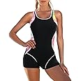 Zando One Piece Swimsuit Women Boyleg Swimsuits for Women One Piece Tummy Control Bathing Suit Sporty Boyshorts Swimwear