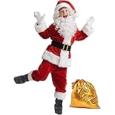 Kids Santa Claus Costume for Boy Santa Suit Outfit Child Jacket Toddler Coat for Christmas Halloween Cosplay Party