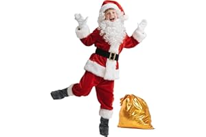 HUSAYN COSTUME Kids Santa Claus Costume for Boy Santa Suit Outfit Child Jacket Toddler Coat for Christmas Halloween Cosplay Party