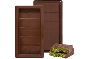 2 PCS Chocolate Bar Mold, Chocolate Molds Silicone, Non-Stick Deep Dubai Chocolate Bar Molds, Thick Chocolate Mold for Pistac