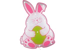 GENERIC Lighted Easter Window Decoration Happy Easter Lighted Silhouette Bunny with Egg Light Indoor Outdoor Use Indoor Outdoor Use 16.5” x 12”