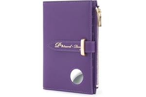 P TRAVEL · DESIGN Airtag Passport Wallet for Women, RFID Blocking Passport Holder with Credit Card Holder, Dark Purple
