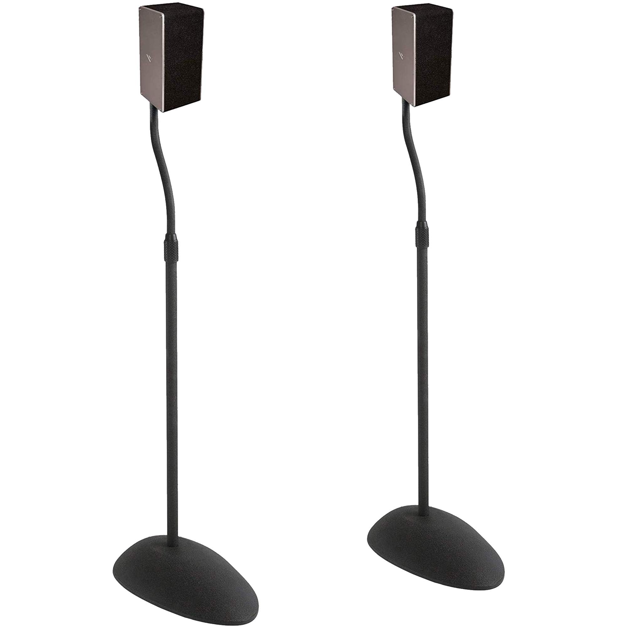ECHOGEAR Speaker Stands Pair - Height Adjustable with Universal Compatibility - Works with Vizio, Klipsch, Bose, Sony & More - Includes Built-in Cable Management - Great For Surround Sound Setups