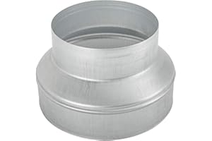 Duct Reducter 8 to 6 Air Ducting Reducer Increaser Air Duct Adapter or Round Metal Pipe Reducer for Bathroom Kitchen Ventilat