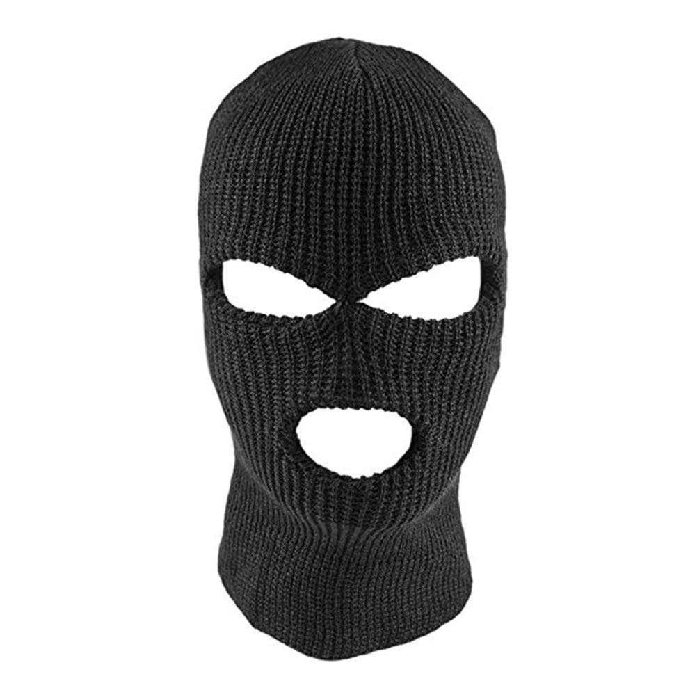3-Hole Ski Mask Knitted Face Cover Knitted Full Face Cover Adult Mask Stretch Breathable Thermal Ski Mask For Cycling Hiking Outdoor Sports