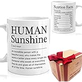 SUUURA-OO Inspirational Quote Human Sunshine Coffee Mug Gift for Women, Motivational Office Definition Mug Gift, Appreciation Desk Decor Gifts for Teacher Coworker Doctor Leader Coach Mentor