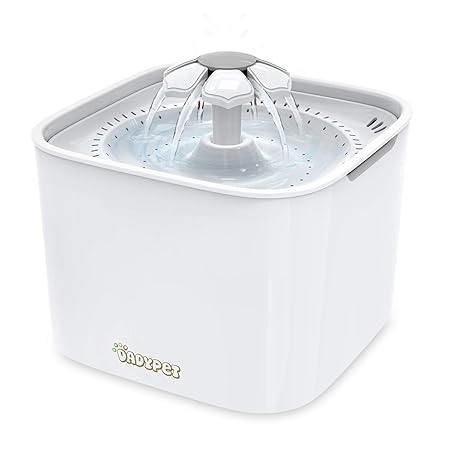 DADYPET Katzen Trinkbrunnen, Katzenbrunnen Organischer Filter Leise Rutschfest Hunde und Katzen Automatisch Leise Haustier Wa