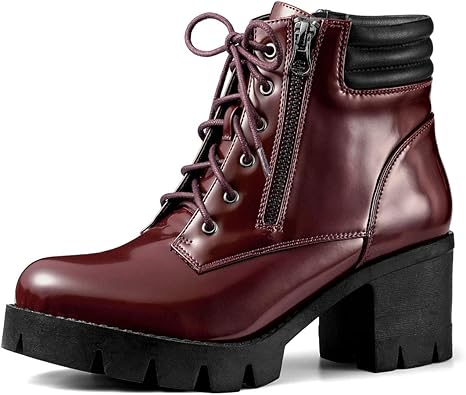 burgundy military boots