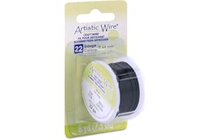 Artistic Wire, 22 Gauge Tarnish Resistant Colored Copper Craft Wire, Black, 8 yd