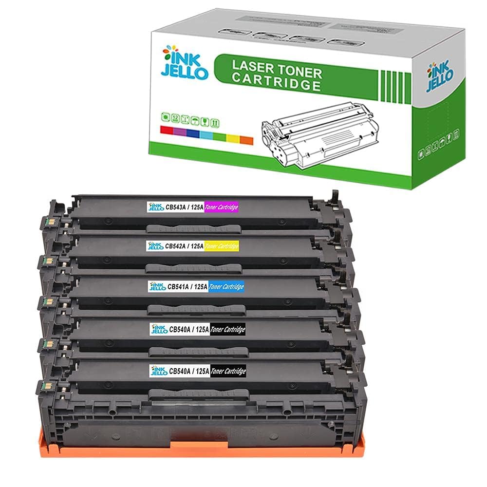 InkJello Compatible Toner Cartridge Replacement for HP Colour LaserJet CM1312 CM1312n CM1312nfi CP1215 CP1217 CP1510 CP1514n CP1515n CP1518ni (BK/C/Y/M, 5-Pack)