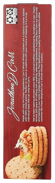 CARR’S CRACKERS, WHOLE GRAIN CRACKERS, PARTY SNACKS, WHOLE WHEAT, 7OZ BOX (BOX OF 6)