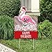 Big Dot of Happiness Flamingle Bells - Party Decorations - Tropical Flamingo Christmas Welcome Yard Sign