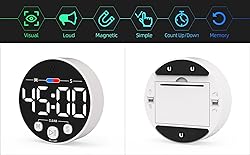 Large LED Digital Timer, Magnetic Countdown Loud